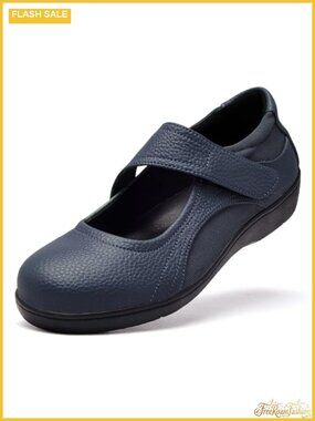 Mary Jane Flats Faux Leather Memory Foam Orthopedic Work Shoes